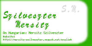 szilveszter mersitz business card
